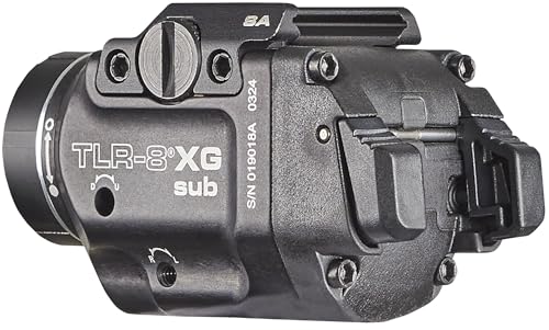 Streamlight 69439 TLR-8 X G sub 500-Lumen Rail-Mounted Tactical Weapon Light with Integrated Green Aiming Laser Exclusively for Springfield Armory Hellcat Only, Black