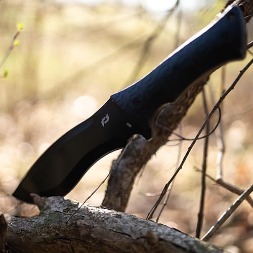 Schrade Delta Class Little Ricky Full Tang Fixed Blade with Titanium Coated 8Cr13MoV Stainless Steel Drop Point Re-Curve Blade for Outdoor Survival, Hiking