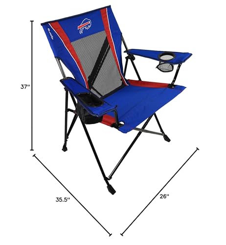 Kijaro Sports Fan Folding Chair, 26" L x 35.5" W x 37" H, Buffalo Bills