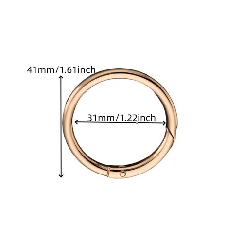 Trigger Spring O Rings Round Carabiner Clip Snap for Keyrings Buckle, Bags,Purses 10 Pack (Gold)