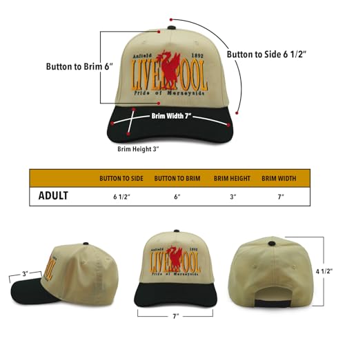 Unisex Liverpool Football Cap - Embroidered Snapback Baseball Hat for Men & Women