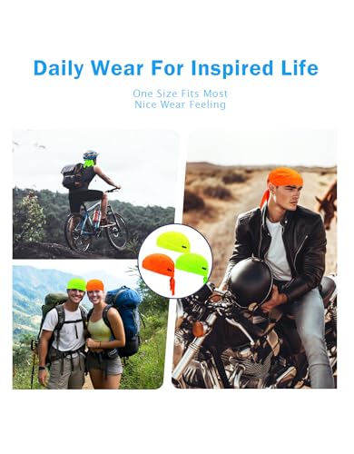 Neon Do Rags Cycling Caps Helmet Liner Skull Cap for Men & Women - Doo Rag Set