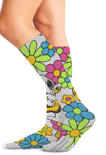 Cherokee Support Socks for Women - 12 mmHg Compression, One Size / Snoopy Grooves
