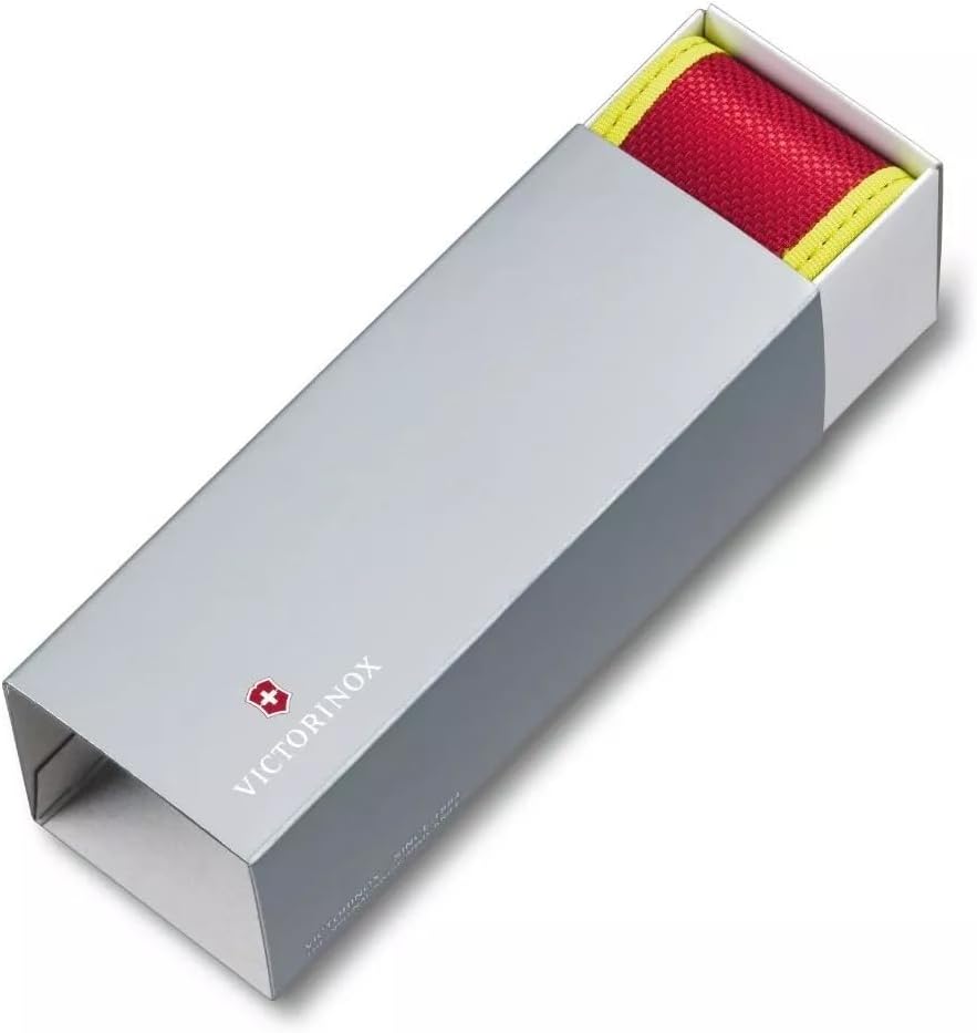 Victorinox Rescue Tool with Nylon Pouch Swiss Army Knife, 13 Functions, Swiss Made Pocket Knife with Seatbelt Cutter and Glass Saw - Fluorescent Yellow