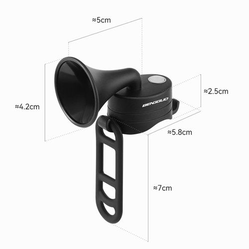 SOUUXIU Electronic Bike Horn 120db 5 Modes IP4 Waterproof Electric Bike Bell Lightweight USB Charging/Battery Powered with Elastic Strap for Mountain Bikes Fat Bikes Road Bikes Electric Scooter