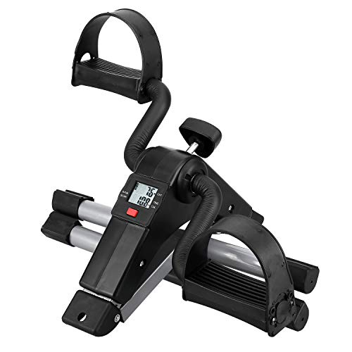 Folding Pedal Exerciser, Mini Under Desk Bike - Portable Foot Hand Cycle Peddler Machine Bicycle Exerciser for Arm Leg While Sitting