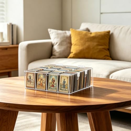 Acrylic Storage Box for Trading Cards - 3000+ Card Capacity with Dividers & Supports