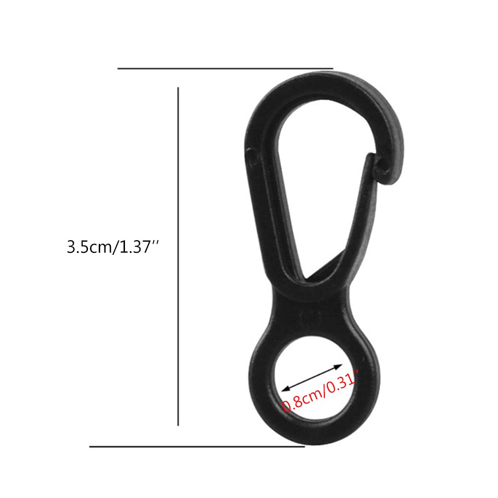 10pcs Plastic Snap Clip Hook Camping Carabiner Buckle Outdoor Tent Accessories Multifunction Snap Hook Camping Equipment Heavy Duty Plastic