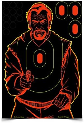12x18 Bad Guy Silhouette Shooting Target - Self-Adhesive Reactive Design for Instant Feedback