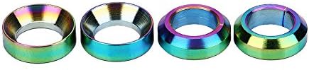 (Dilwe Headset Spacer, 2 Pairs TC4 Front Brake Caliper Gasket for Mountain Motorcycle)