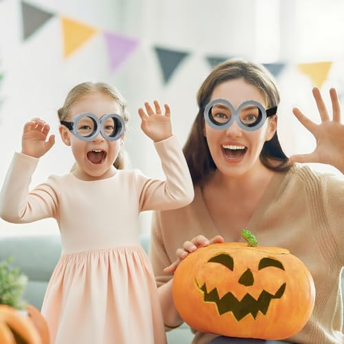 Halloween Goggles Glasses, Funny Victorian Silver Dress Up Eyewear, Round Vintage Steampunk Goggles