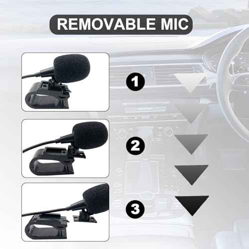 2.5mm Car Microphone Compatible with Pioneer Vehicle Stereo GPS DVD Enabled Head Unit,3m Cable