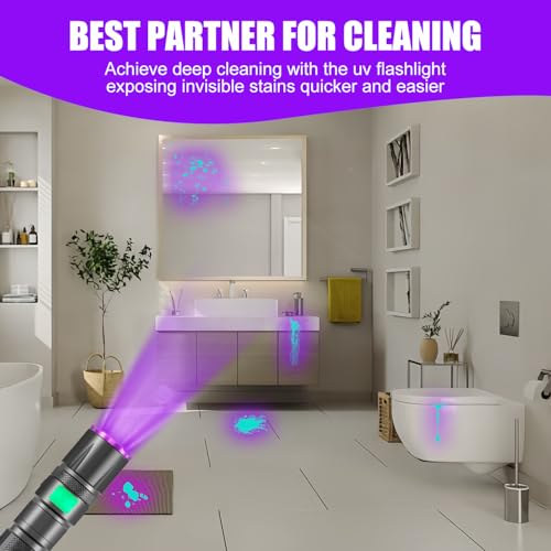 Blacklight Flashlight, 2 Pack UV Flashlight Rechargeable, Small Pure Ultraviolet Light Long Lasting, Powerful Fluorescent Detector for Dog Urine Stains,Scorpions,Hornworm,Glow Paint
