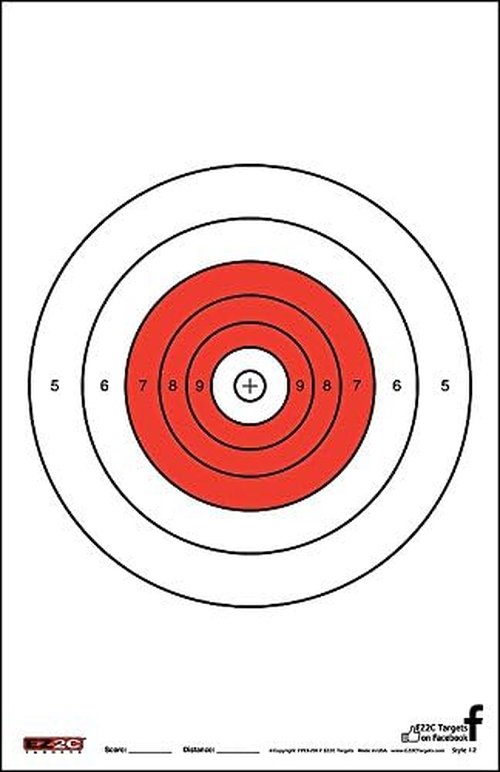 5 Style Gun and Rifle Paper Targets Bundle Pack for Shooting by EZ2C ~ Highly Visible and Bright Game Target ~ for Gun Range or Outdoor Use ~ 11" x 17"