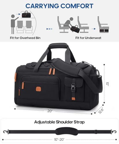 Gym Bag for Men & Women with Shoe & Laptop Compartments - Waterproof Sport Duffle