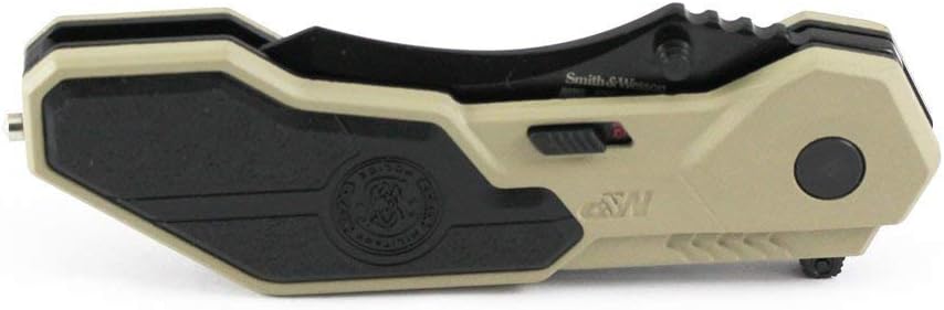 Smith & Wesson M&P SWMP1BSD 7.1in S.S. Assisted Folding Knife with 2.9in Serrated Clip Point Blade and Aluminum Handle for Tactical, Survival and EDC,Black