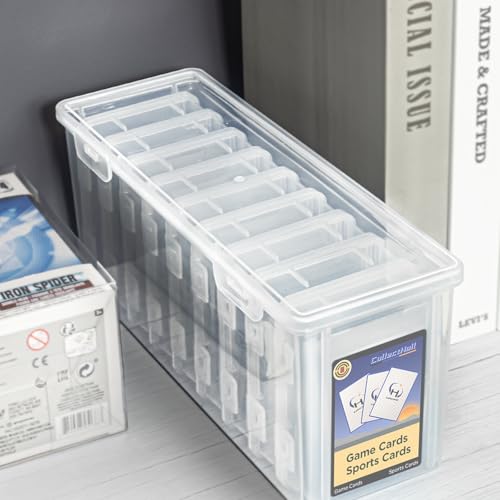 Trading Card Storage Box Set - 10 Plastic Card Holders for Sports & Collectible Cards