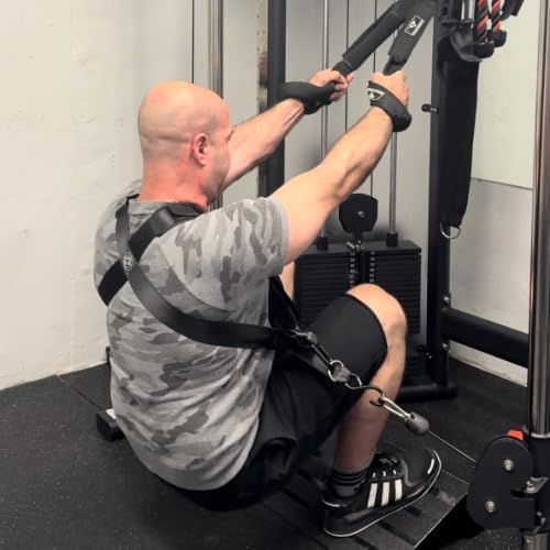 RR GET RIPPED! BY ROSENBLATT Squat Harness Premium Adjustable V3. squat deadlift lunge calf raise nordic knees over toes mobility quads glutes hamstrings calves (Black)