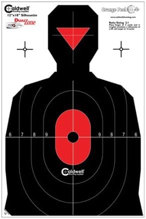 Caldwell Silhouette Dual Zone Targets with Hi Vis Flake Off Material and Strong Construction for Outdoor, Range, Shooting and Hunting