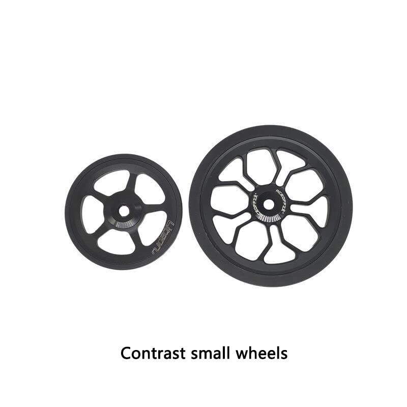 Large Easy Wheels for Brompton Folding Bike,easywheel diameter 80 mm (black)