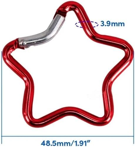 1 Pcs Purple Carabiner Clip Star Shaped Climbing Buckle Aluminum Alloy Heavy Duty Keyring Hook for Camping Fishing Hiking Traveling Aluminum Key Chain Clip, Keychain Carabiners,Accessories