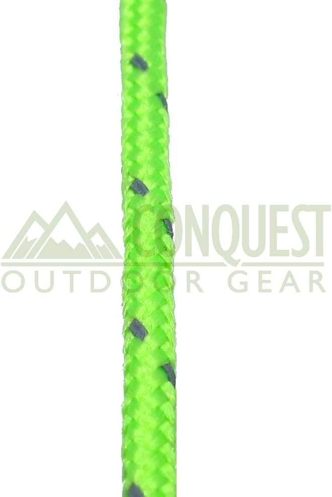 B2BPlusC Ultra Light Dyneema Reflective Green Rope 1/16 Inch Diameter | 440lbs Breaking Strain | Tent Guy Guide Rope | Suitable for Sailing, Dinghy, Yachting, Cruising, Racing - 120 Feet