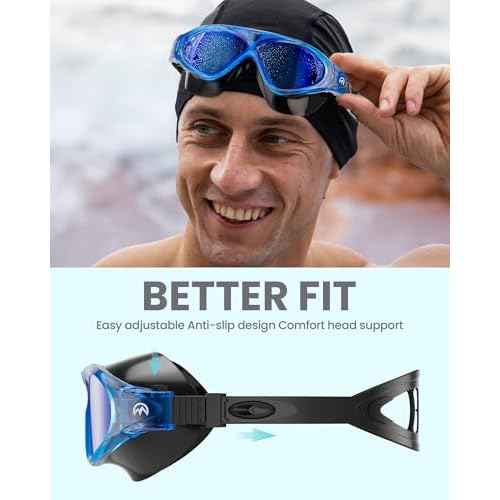 OutdoorMaster Swim Mask - Wide View Swimming Mask & Goggles Anti-fog Waterproof