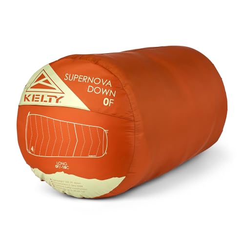 Kelty Supernova 0 Degree Down Sleeping Bag, Compact + Lightweight, Roomy Shape for All Body Types and Sleep Positions, Recycled Shell Fabrics, 2024 (Long)