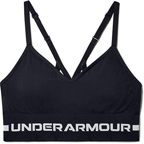 Under Armour Women's Seamless Low Long Sports Bra Small Black Halo Gray