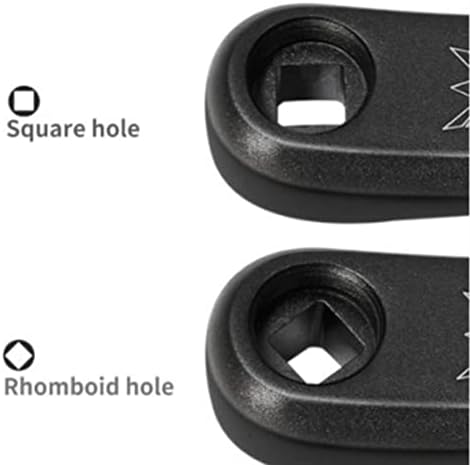 170mm Crank Arm Aluminum Alloy Single Speed Crankset for Bicycle Mountain Road Bike(Rhombic Hole-Black)