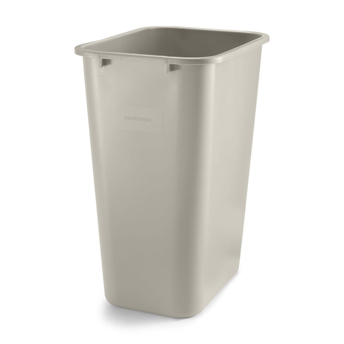 STAPLES COASTWIDE 125070 Soft Molded Wastebasket 10.25 Gallons Beige 20-Inch H x 15 1/2-Inch W x 11-Inch D