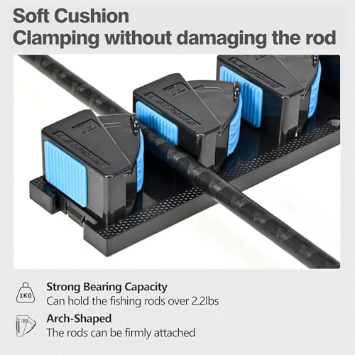 RESTCLOUD Fishing Rod Holder Vertical 3 Slots Blue 9 Slots Storage Rack