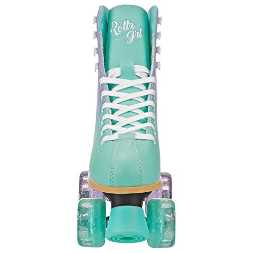 Colorful Freestyle Roller Skates for Women Men - Mint & Purple, Size 9
