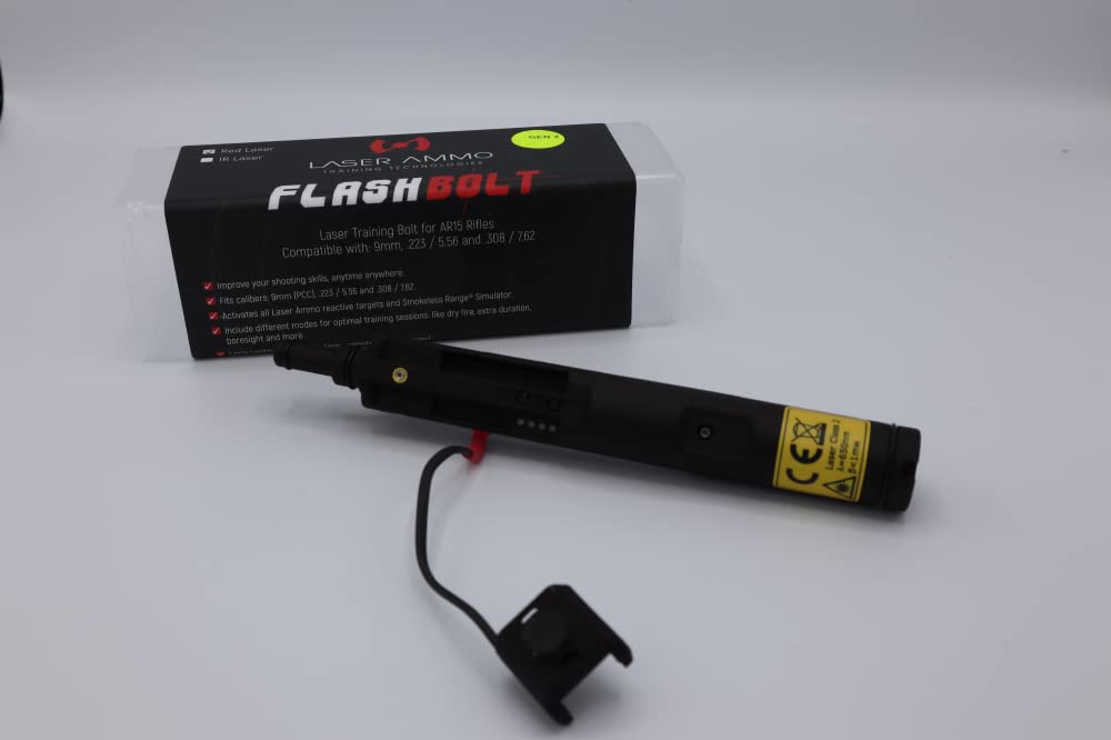 Laser Ammo Flash Bolt Training Laser for Your Hunting Rifle, no Modification Required, Class 1, 3.5mW (Visible, Red)
