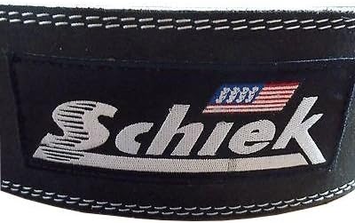 Schiek Sports Leather 6010 Competition Power Lifting Belt - 9 mm Suede Leather Gym Belt - Weightlifting Belt