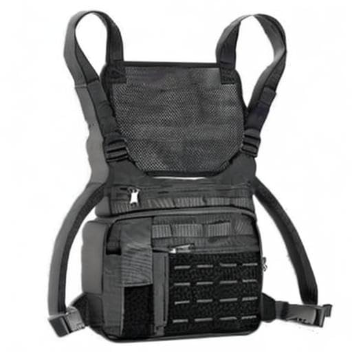 KINGSLONG Tactical Chest Bag Lightweight Running Chest Pack, Water Resistant Running Vest Pack with Phone Holder Running Backpack for Men Women
