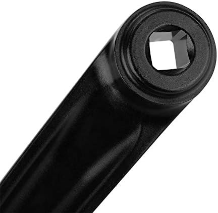 170mm Crank Arm Aluminum Alloy Single Speed Crankset for Bicycle Mountain Road Bike(Rhombic Hole-Black)