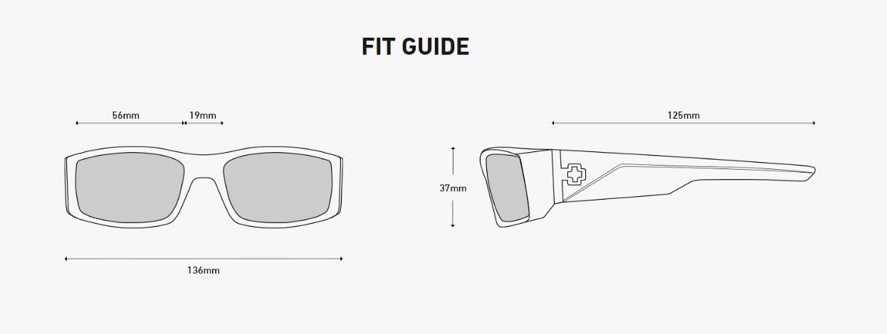 Spy Hielo Sunglasses - Soft Matte Black Frame with Grey Green Happy Lens