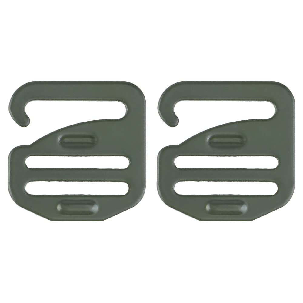 WarmHeartting 2pcs Metal Heavy Duty G-Hook Flat Steel Hanging Buckles for I Inch Webbing Tactical Gear Accessories