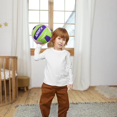 Indoor Soft Volleyball - Standard Size - Green Pink Purple - Noise-Reducing & Durable