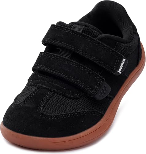 Joomra Toddler Wide Barefoot Shoes - Black, Size W8k13, Adjustable Strap, Minimalist Sneakers for Boys Girls