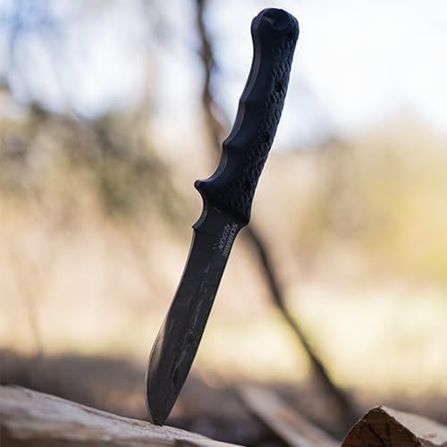 Schrade Delta Class Bedrock High Carbon Steel Fixed Blade Knife with 7in Drop Point Blade for Buschcraft