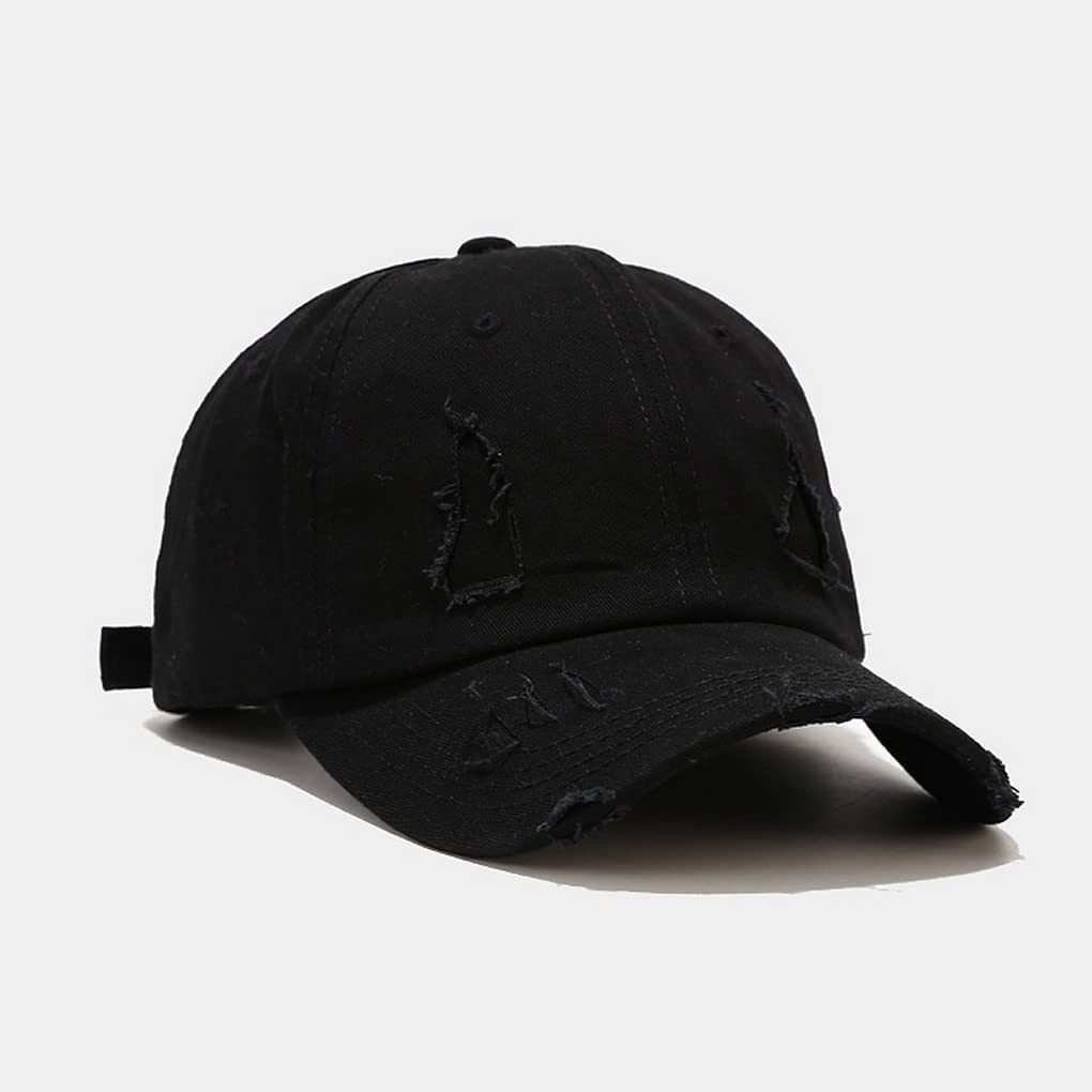 Quanhaigou 2 Pack Unisex Baseball Cap,Dad Golf Hats,Adjustable Polo Hat for Men Women (Black + Black)