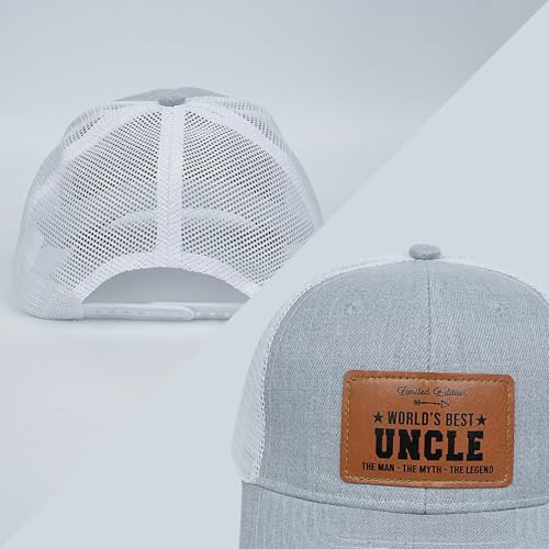 Men's Hat Gifts - Men's Cap Gifts for Father's Day Christmas Birthday Gifts Trucker Hat Leather Pattern Baseball Cap