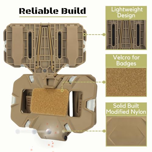 Let Me Be FoldPanel Chest Vest Set, Chest Rig Phone Mount for Plate Carrier Accessory Navigation Board, Outdoor Hiking Fishing Cycling Tactical Vest Wearable Phone Carrier for 4.7"-6.7" Screen (Tan)