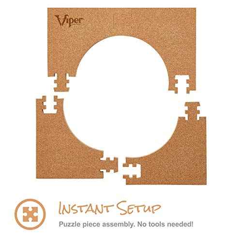Viper Defender II Cork-Lined Dartboard Surround Reversable Wall Protector, Fits 17.75" and 18" Bristle Dartboards, Compression-Fit Tool-Free Easy Mounting, Tan, Square, 28.25" L x 28.25" W x 1" Thick