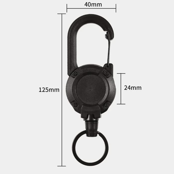 2023 New Outdoor Automatic Retractable Wire Rope Luya Tactical Keychain - Heavy Duty Carabiner Key Chains, Anti-Theft Multitool Carabiner Badge Holder for Camping, Fishing, Hunting (1 PC - White)