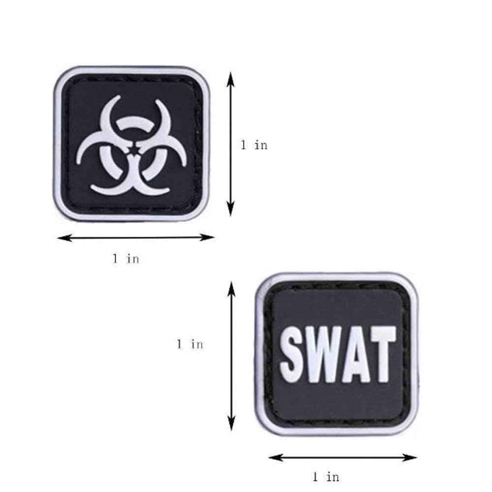 JFFCESTORE Funny Mini Morale Tactical Patch PVC Rubber Morale Patch Hook Backed Emblem (10PC)