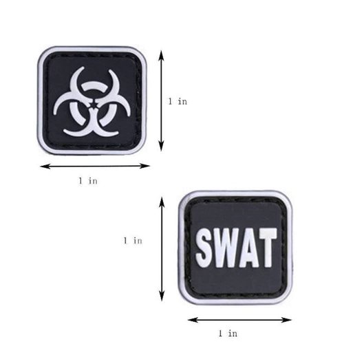JFFCESTORE Funny Mini Morale Tactical Patch PVC Rubber Morale Patch Hook Backed Emblem (10PC)