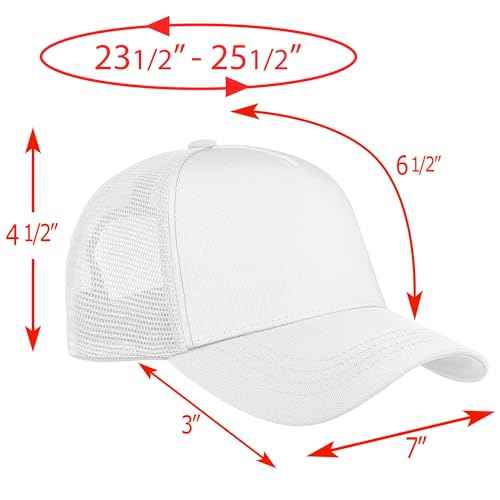 Falari 5-Panel Mesh Baseball Cap, Trucker Hat, Structured Plain Design, Cotton, Adjustable Size